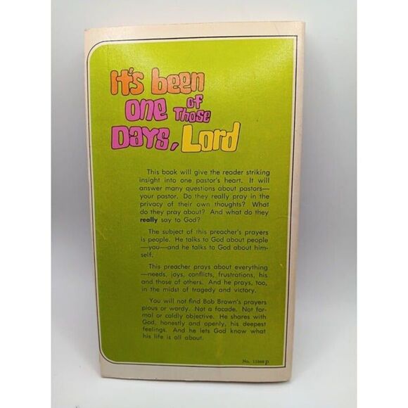 It's Been One of Those Days Lord, Vtg Paperback, Zondervan 1971, by Bob W. Brown - Picture 7 of 7